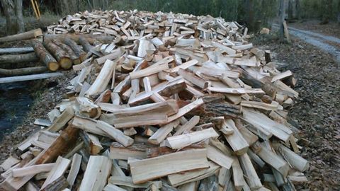 Firewood field piling